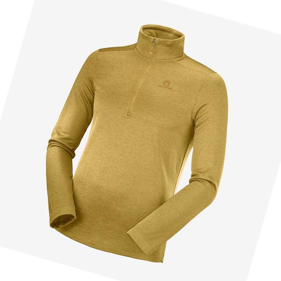 Salomon ESSENTIAL LIGHTWARM SEAMLESS Erkek Kapüşonlu Sweatshirt Sarı | TR 3205DFM